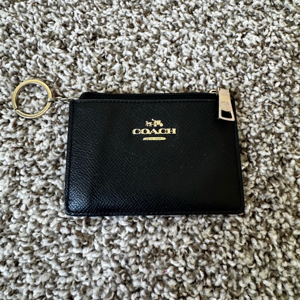 Coach Black Leather Coin Pouch